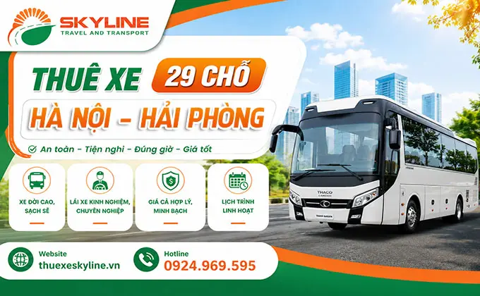 Bảng giá thuê xe 29 chỗ Hà Nội Hải Phòng trọn gói