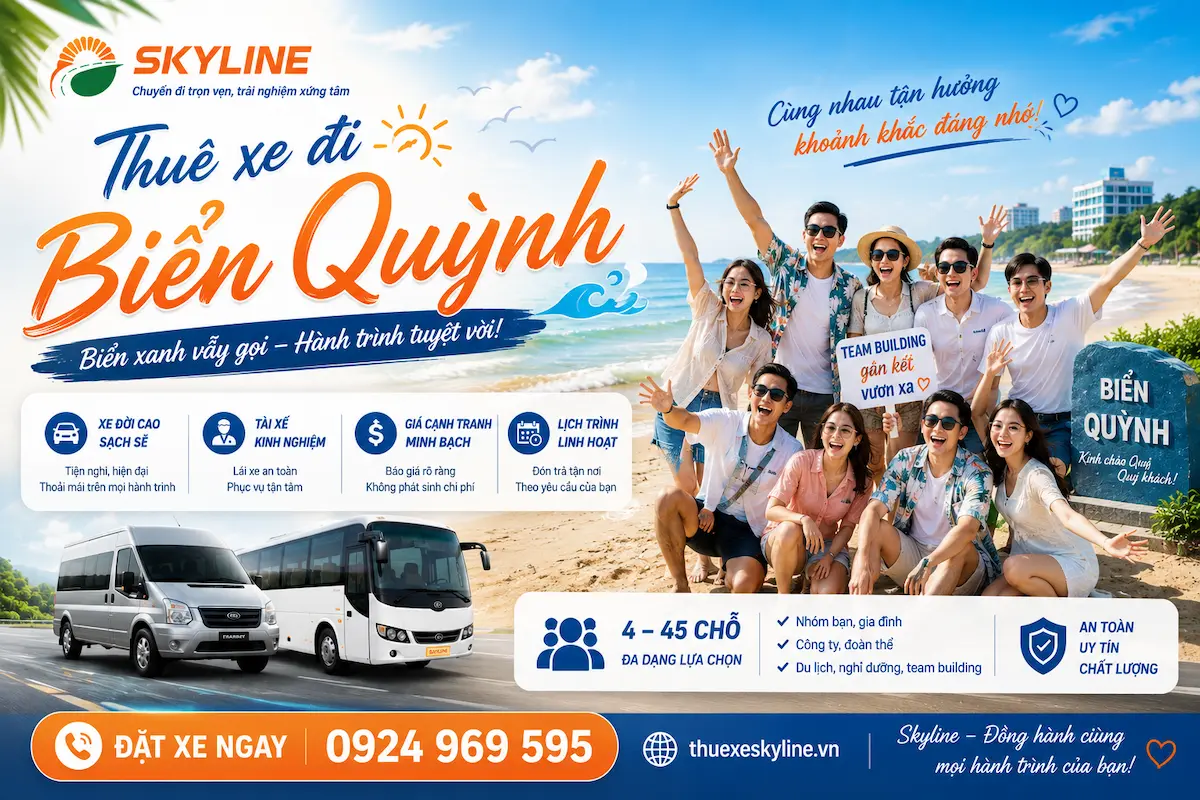 Bảng giá thuê xe đi Biển Quỳnh 2026 | Thuê Xe Skyline